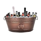 BREKX Personalized Colt Rustic Copper Finish Galvanized Beverage Tub (16 Bottle), Copper for Couple, Metal Farmhouse Wine Bucket Chiller with Handles, 15 Quarts (4 Gallon)