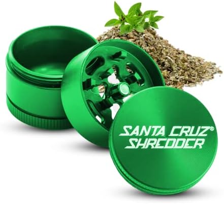 Santa Cruz Shredder Herb Grinder 3 Piece Medium 2 1/8" Superior Grip and Aluminium (Green)