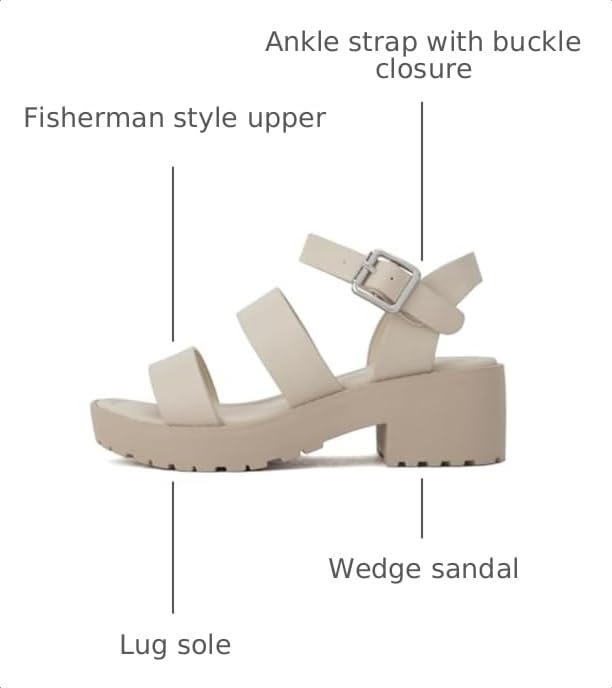 Image of Soda ACCOUNT-2 ~ Little Kids /Children /Girls Open Toe Two Bands Lug sole Fashion Block Heel Sandals with Adjustable Ankle Strap