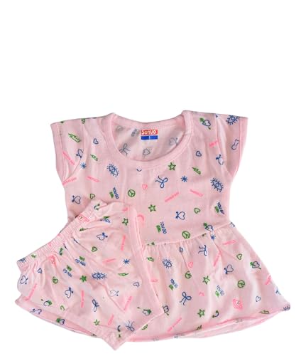 Image of Baby Girl Cotton A-Line Frock with Pant Combo (Pack of 3)