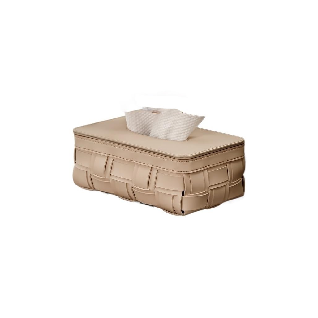 Couvercle de boîte à mouchoirs Maison Salon Table Basse Boîte à Mouchoirs Ornements, Chambre Coiffeuse Bureau Rangement Papier en Cuir(A)