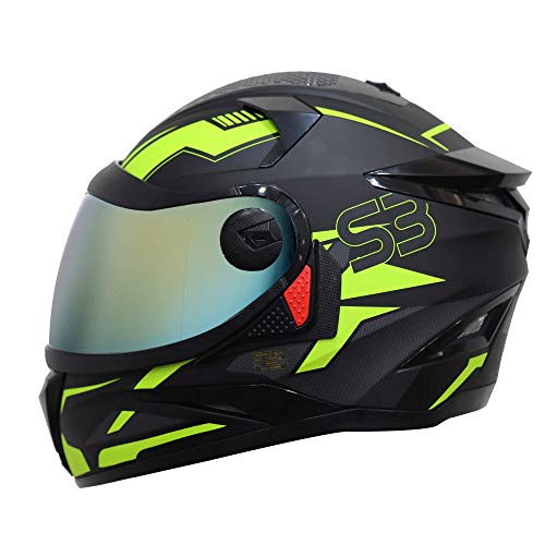 Image of Steelbird SBH-17 Terminator ISI Certified Full Face Graphic Helmet in Matt Finish with Chrome Visor
