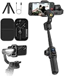 AOCHUAN Professional Gimbal Stabilizer for Smartphone,Built-in 18CM Extension Rod and Powerful Fill Light,360°Inception,Face&Object Tracking Stabilizer,3-Axis Gimbal for iPhone& Android-Smart S2