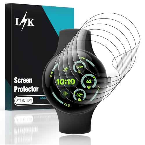LK 6 Pack TPU Screen Protector for Google Pixel Watch 4 45mm (2025) Self-Healing [Upgrade Flexible Film] Anti Scratch [0 Bubble] HD Clear Touch Sensitive Film for Pixel Watch 3/2/1