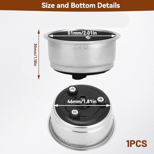 Image of 51mm Portafilter, Premium Coffee Accessory for Espresso Machines, Stainless Steel Filter Basket for Enhanced Extraction, Compatible with 51mm Portafilter Coffee Equipment