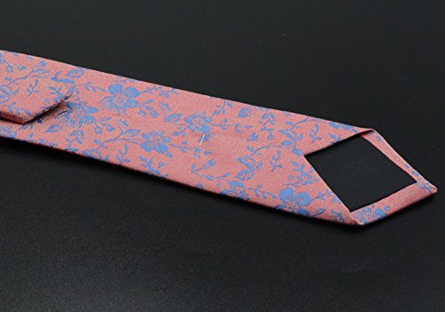 Men's Women Boys Coral Blue Small Designer Jacquard Silk Tie Formal Self Necktie #TOP4