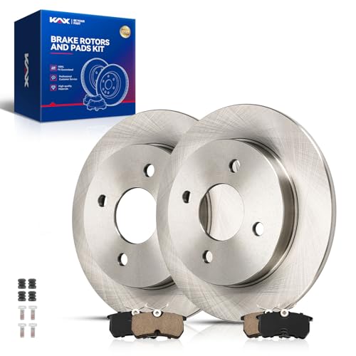 Image of KAX Rear Brake Kit, OE Brake Rotors and Ceramic Brake Pads | Fits Ford Focus 2007, Ford Focus 2001-2004 2.0L, Ford Focus 2003-2006 2.3L, Ford Fiesta 2014-2019 1.6T, Automotive Replacement Brake Kit