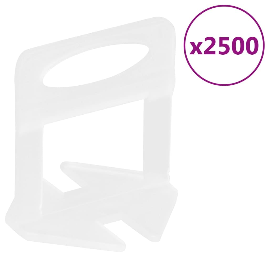 vidaXL System poziomowania płytek, 500 klinów, 2500 klipsów, 2 mm
