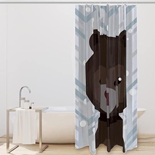 Rideau de douche imperméable motif ours pour éviter les éclaboussures d'eau - 3