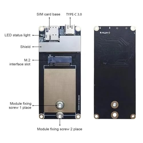 Placa Adaptadora M.2 NGFF a USB C para Módems RM520N y RM521F 4