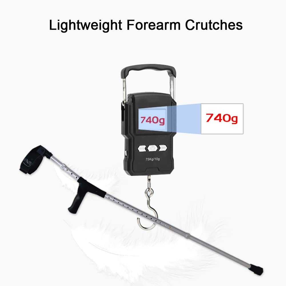 Muletas de Antebrazo Ajustables, Muletas de Brazo Ligeras para Adultos, Muletas Ergonómicas de Aluminio, Cómodas en La Muñeca, Altura Aplicable: 160-200 cm (Size : 1 Pair)