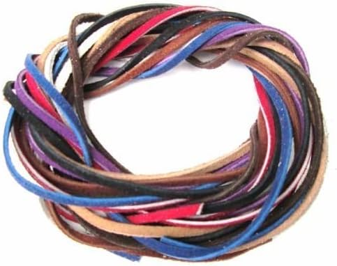 Lace Lacing Leather Suede Assortment Craft Kit; 8 Yards (8 Colors, 1 Yard of Each)
