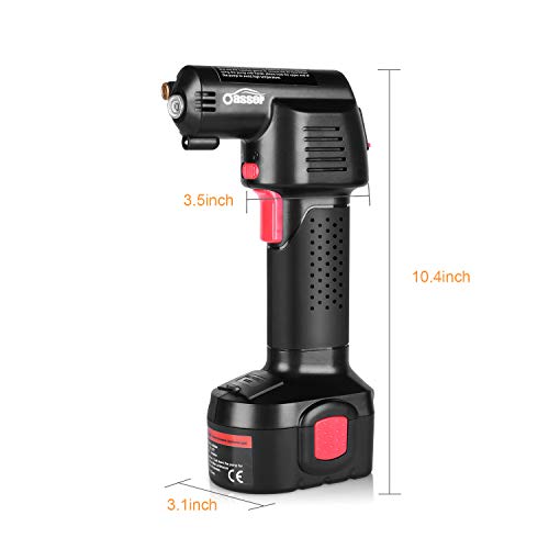 Oasser Air Compressor Electric Inflator Portable Hand Held Pump with Digital LCD Rechargeable Li-ion 12V 130PSI P2