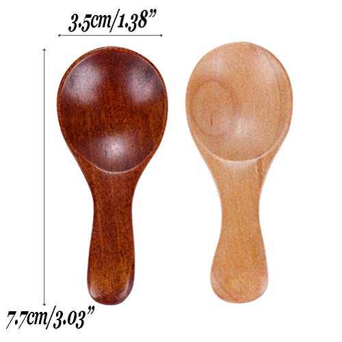 Small Wooden Salt Spoon - 20 Pack Mini Wood Spoon with Short Handle, Perfect for Small Jars of Jam, Spices, Condiments, Seasoning, Sugar, Honey, Coffee, Tea, Mustard, Ice Cream, Milk Powder - Thumbnail 2