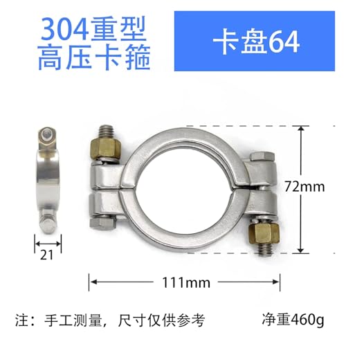 Abrazaderas sanitarias de alta presión ZHGUIMING Tri Clamp de acero inoxidable 304 para tuberías 3