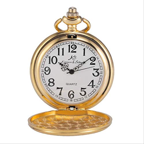 Pocket watchBrand Vintage Silver Smooth Case White Analog Quartz Key Long Chain Pendant Men Pocket Watch