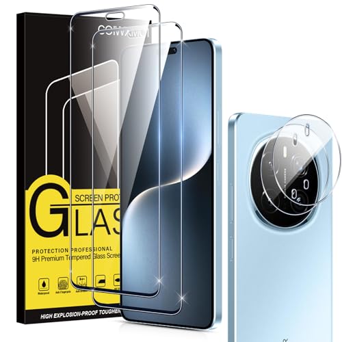 Coiwxmoi 2 Piezas Protector Pantalla para Honor Magic 7 Pro 5G 6,8', 2 Piezas Cristal Templado y 2 Piezas Protector de Lente de Cámara, HD Ultra Resistente, Dureza 9H, Antiarañazos Cristal Templado