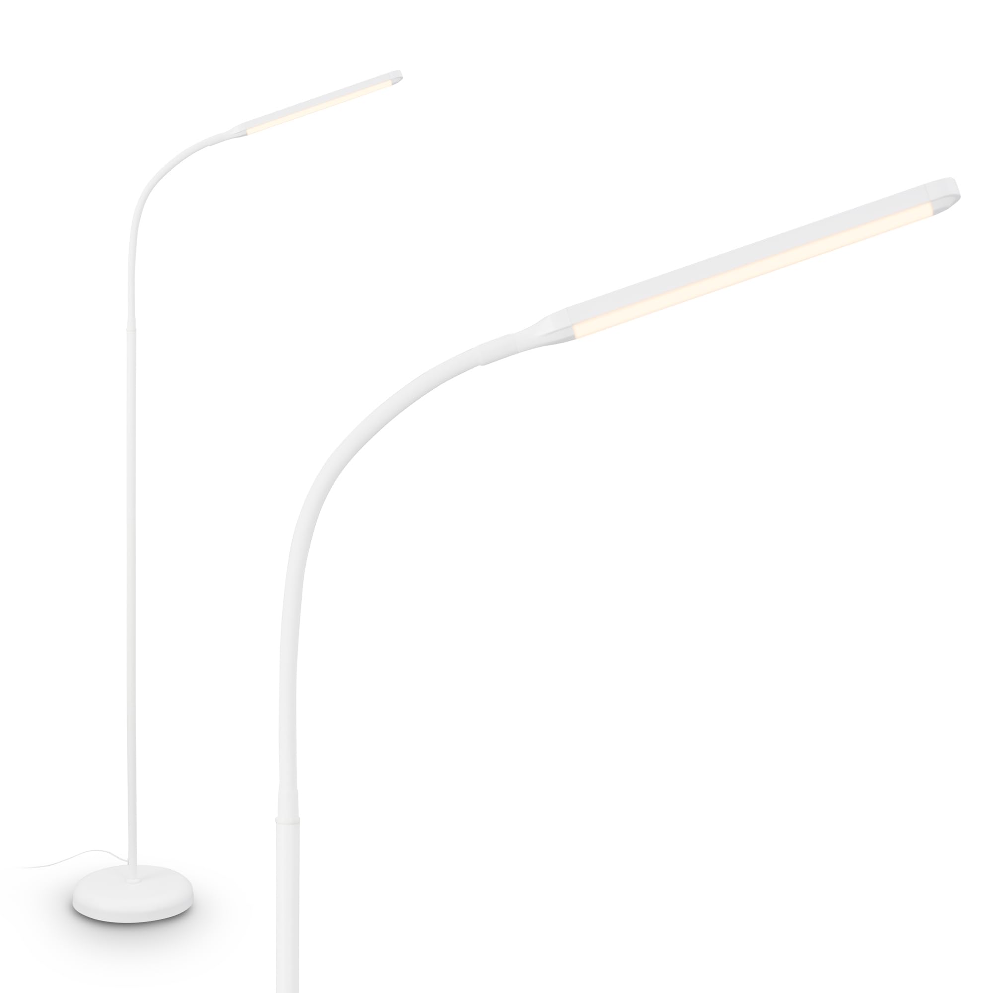 BRILONER - LED Stehlampe mit Touch, dimmbar, Speicherfunktion, Leselampe, Wohnzimmerlampe, Schlafzimmer Deko, Deckenfluter, Standleuchte, Stehleuchte, 21 x 170 cm, Weiß