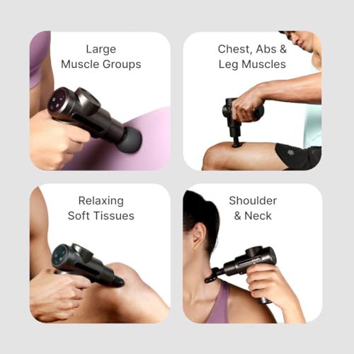 Image of CULT Impact X, Full Body Gun Massager With Hot And Cold Therapy, 3000Mah Battery, 6 Interchangeable Heads, 6 Speed Levels, Carry Pouch., Black