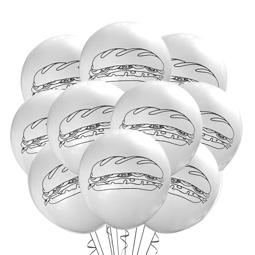 Malayan Products Hoagie Balloons 12 Count Latex, Sandwich Birthday Decorations, Food Shop Party Theme, Restaurant Event Supply, Deli Cafe, 12Inch Standard Size