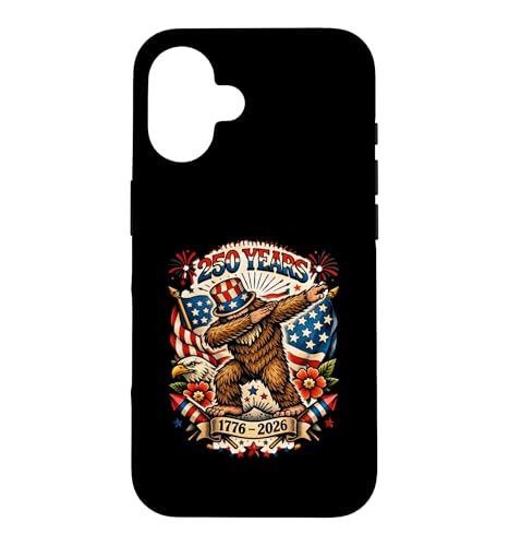 USA Anniversary 250 Dabbing Bigfoot 250th America 7��4�� �X�}�z�P�[�X iPhone 16 �p