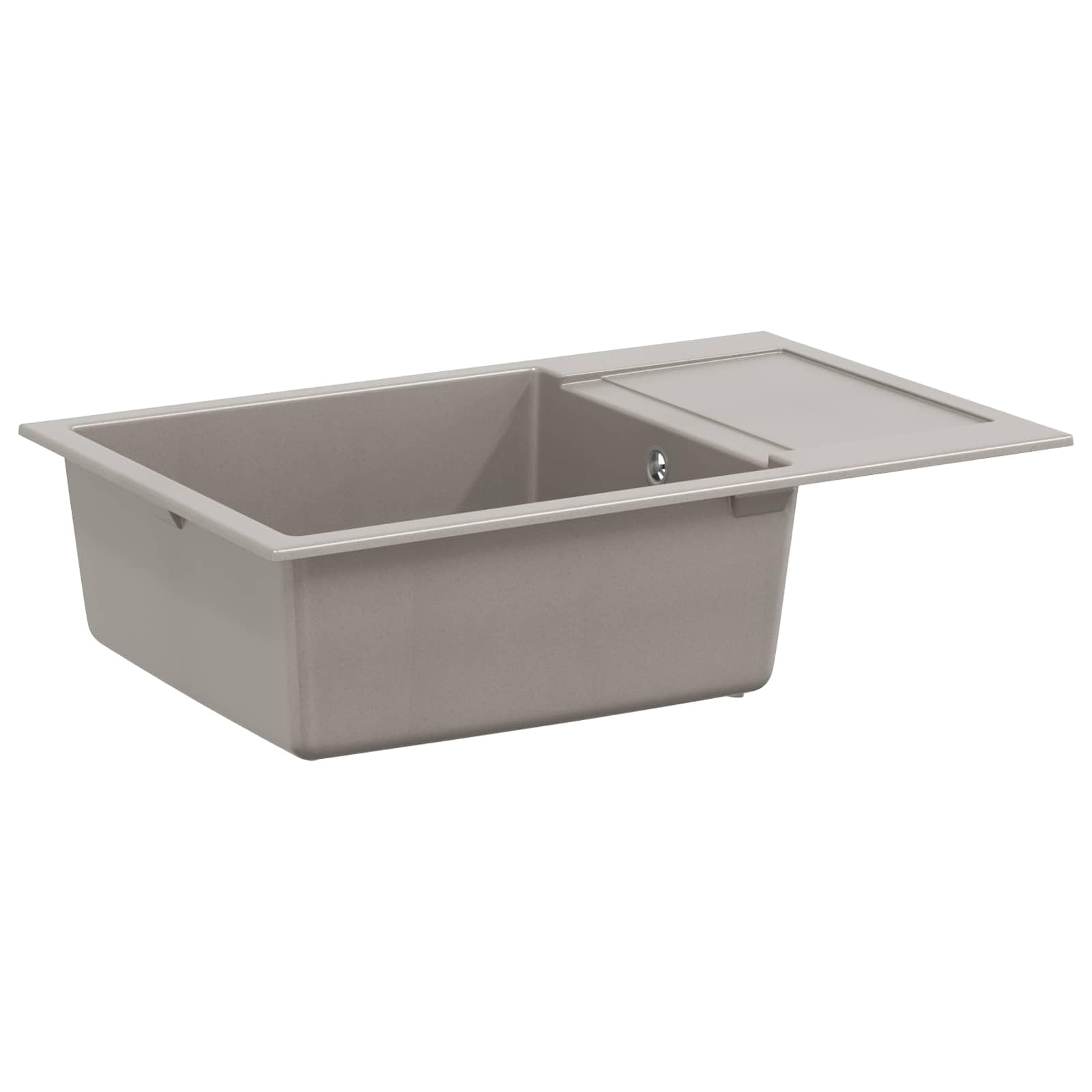 Lavandino grigio 780 x 500 mm in 80% quarzo e 20% resina moderno design rettangolare antigraffio e resistente al calore fino a 280 °C per cucina contemporanea