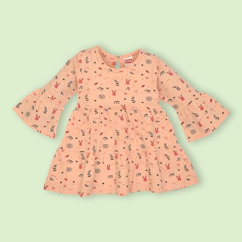Image of LuvLap Baby Girls 100% Cotton Full Sleeve Girl Frock, Pack of 02
