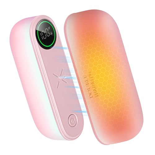 【2026新型分離式・1台2役】AMOVO 充電式カイロ 3秒急速発熱 360°全面発熱 軽量 電気カイロ 3段階温度調節 10000mAh大容量 LEDデジタル表示 Type-c 長持ち 小型 モバイルバッテリー機能付き 持ち運びやすい 旅行 出張 通勤 通学 冷え対策 寒さ対策 冬 誕生日 祝い プレゼント (ピンク)の商品画像（Amazon）