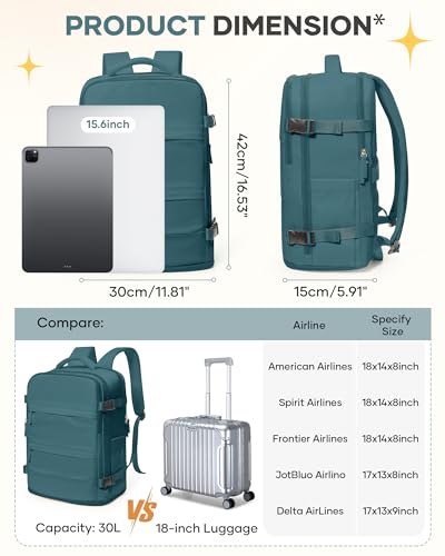 Travel Backpack For Women Men Airline Approved Carry On Backpack Flight Approved Waterproof Sports Luggage Backpack Casual Daypack Small Hiking Backpack - Image 4