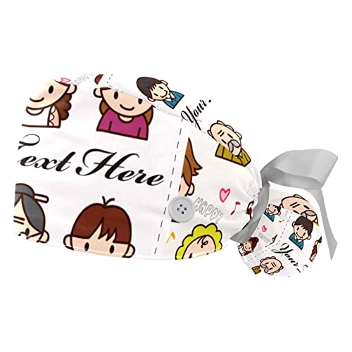 Chapeaux de travail JDEZ lot de 2 casquettes bouffantes unisexes respirantes à motifs imprimés