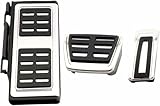 zoomto No Drill Stainless Steel Pedals Footrest Cover Accelerator Brake for VW Golf 7 GTI MK7 2014 Skoda Octavia Audi A3 S3