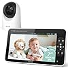 GHB Camara Vigilacia Bebe 7 Pulgadas IPS 1080P Pantalla Duración 168 Horas Batería de 4000mAh Vigilabebes Soporta 2 Cámaras 4×Zoom, Comunicación Bidirecciona Escucha Bebe
