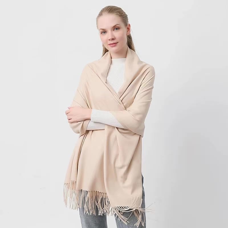 FairyCity Women's Pashmina Shawls and Wraps for Evening Dresses, Large Soft cashmere Wedding Shawl Solid Color4