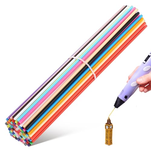 OUNONA 110 piezas 22 colores recargas bolígrafo Doodler 3D Filamento Pcl Recargas Filamento Pluma Impresión 3D Bolígrafo Doodler 3D para bolígrafo 3D Baja Temperatura de Impresión Paquete de recambios