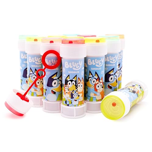 Toyland Paquete De 12 Bluey De Burbujas Azules Con Varitas, Solución De 60 Ml Y Tapa De Laberinto Novedosa - Juguetes Para Gastar En Dinero De B Toyland Paquete De 12 Bluey De Burbujas Azules Con Varitas, Solución De 60 Ml Y Tapa De Laberinto Novedosa - Juguetes Para Gastar En Dinero De B