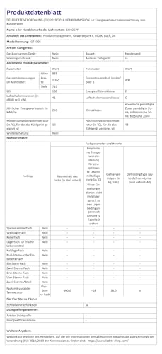 SCHOEPF – GT400S Gefriertruhe 400 L – Weiß – 83,5 x 136,5 x 73,5 cm – Dual Modus – Schnellgefrieren – 41 dB – 263 kWh/Jahr – 4-Sterne-Kennzeichnung – Freistehend