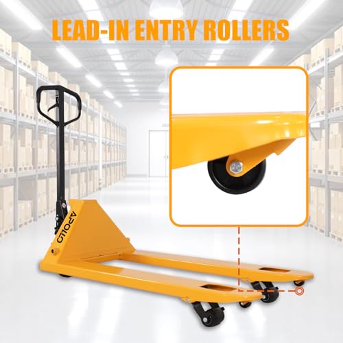 Image of APOLLOLIFT Pallet Jack Truck, 5500lbs Capacity 27 inch W x 48 inch L Forks Heavy Duty Manual Pallet Truck for Warehouse, Workshop and Retail
