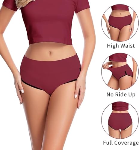 Image of DIVING DEEP Cotton Underwear for Women, High Waist Panties for Women, Womens Brief Cotton Underwear, Women's Panties - (Pack of 4)