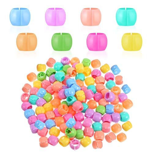 Candy Hair Beads, 100 Pcs Rainbow Mini Hair Claw Clips