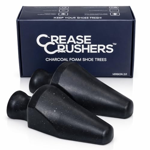 Crease Crushers Charcoal Foam Shoe Tree Set, Shoe Trees For Men And Women, Toe Box Shoe Shaper Inserts And Crease Protectors, Odor Eaters For Shoes, Flexible Shoe Stretcher Alternative, 1-3 Pairs