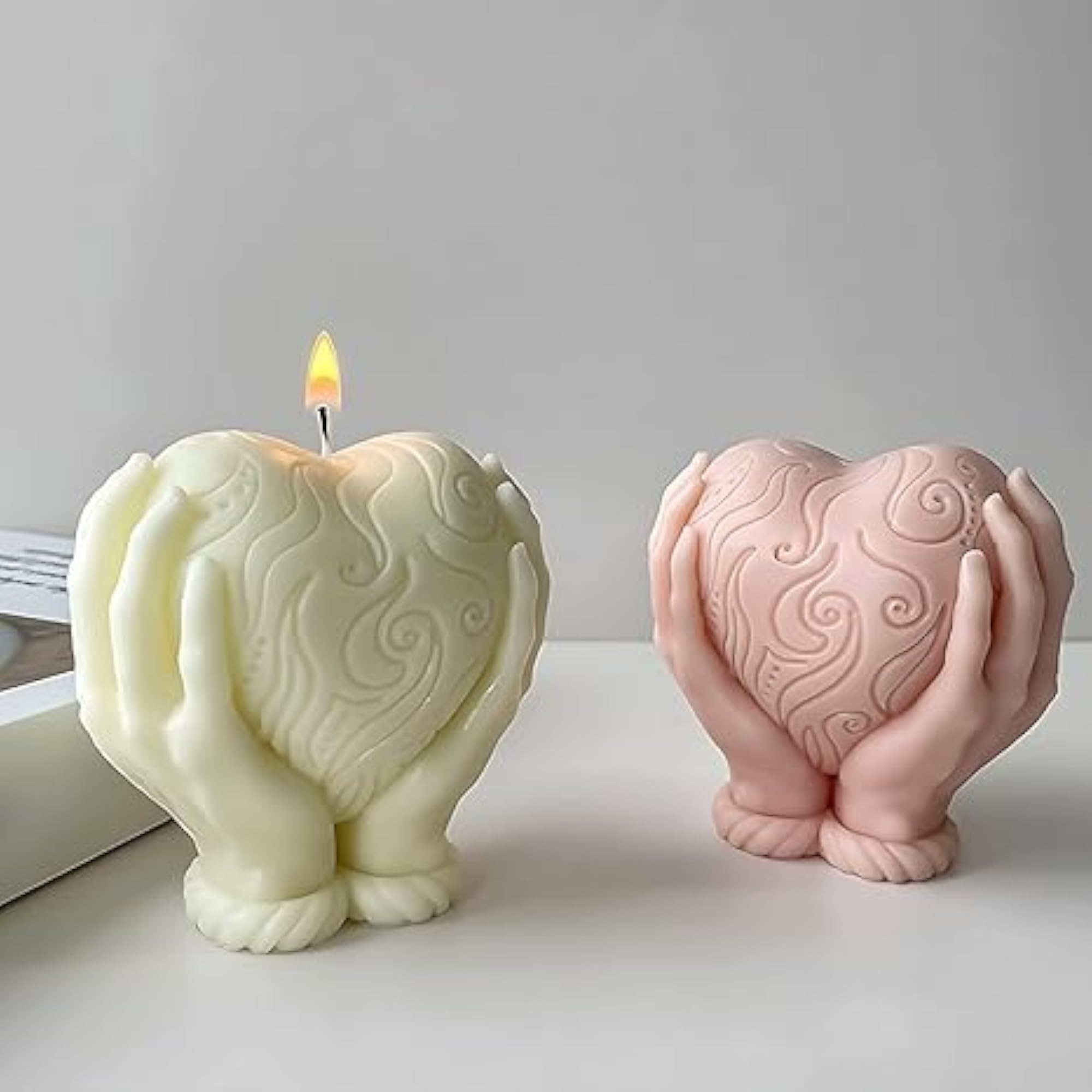 Scented Hand in Heart Shaped Candles, Aromatherapy Gift