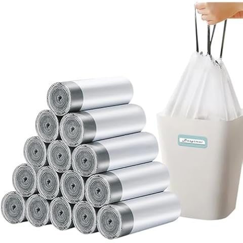 Newgam 4 Gallon White Small Trash bags Thickened Bathroom，Bedroom，Tear-Free trash bags，Office Stretchy Garbage Bags,Unscented Waste Bag (90 count) Cover
