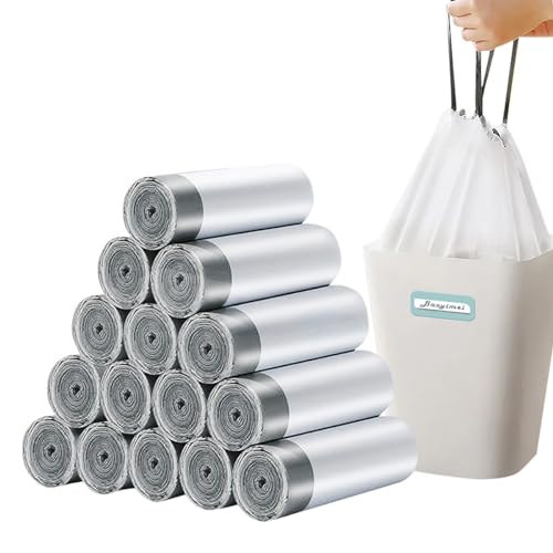 Newgam 4 Gallon White Small Trash bags Thickened Bathroom?Bedroom?Tear-Free trash bags?Office Stretchy Garbage Bags,Unscented Waste Bag (30 count)