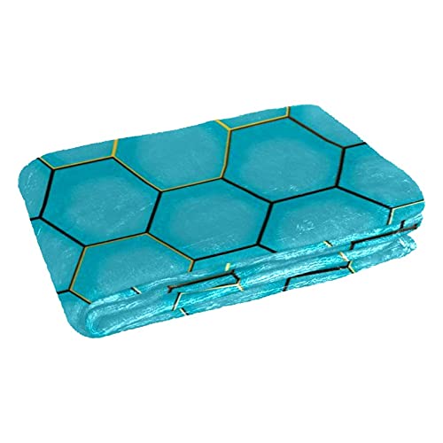 Couverture douce motif géométrique hexagonal 150x100 cm pour lit - 3