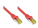 Produktbild Good Connections RJ45 Ethernet LAN Patchkabel mit Cat. 7 Rohkabel und Rastnasenschutz RNS, S/FTP, PiMF, halogenfrei, 500MHz, OFC, 10-Gigabit-fähig (10/100/1000/10000-Base-T Ethernet Netzwerke) - z.B. für Patchpanel, Switch, Router, Modem - rot, 10 m