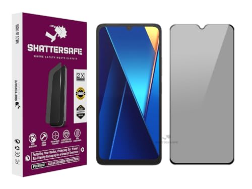 Image of Anti-Spy Privacy Tempered Glass Compatible For Poco C65 / M6 [Pack of 1]. 9H Hardness, Anti-Scratch, Edge-to-Edge Protection With Easy Installation Kit & Case Friendly Fit.