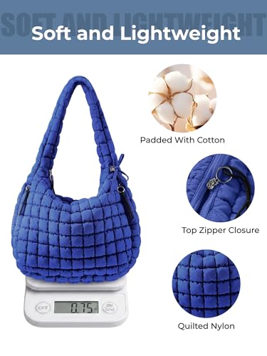 Quilted Tote Bag for Women, Nylon Puffy Hobo Crossbody Shoulder Bag Purse — view 5