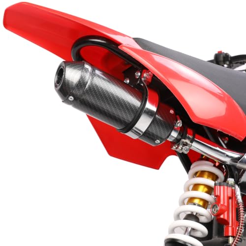 SHIQINHA Imitation Carbon Fiber 28mm Exhaust Muffler Silencer Compatible with 125cc 110cc Pit Dirt Bike SSR Tao tao Coolster Apollo, 1.1" Motorcycle Slip on Muffler for ATV Mini Bike Go Kart Parts by SHIQINHA - Used condition - Image 9