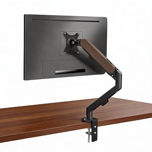 Soporte monitor de madera premium acabado negro elegante para pantallas vesa de hasta 9 kg