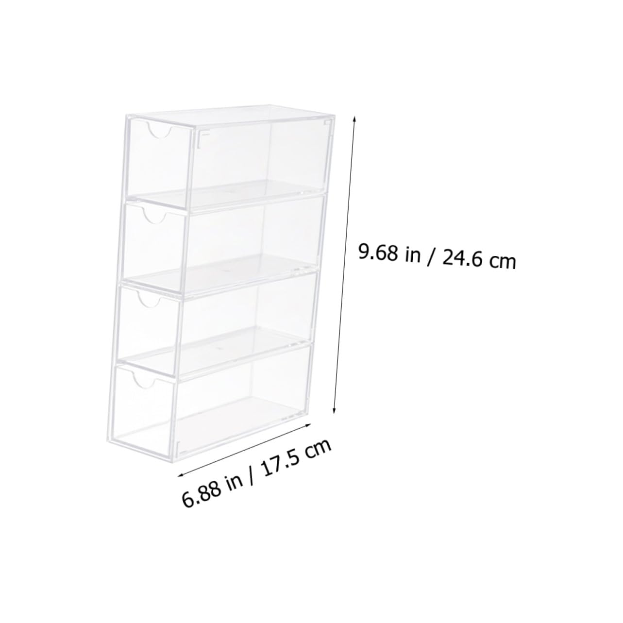OUNONA Caja Organizadora de Gafas de Sol Diseño Simple de Acrílico PS 4 Capas y 2 Unidades Resistente a Deformaciones para Exhibición en Tienda o Uso Personal en Casa